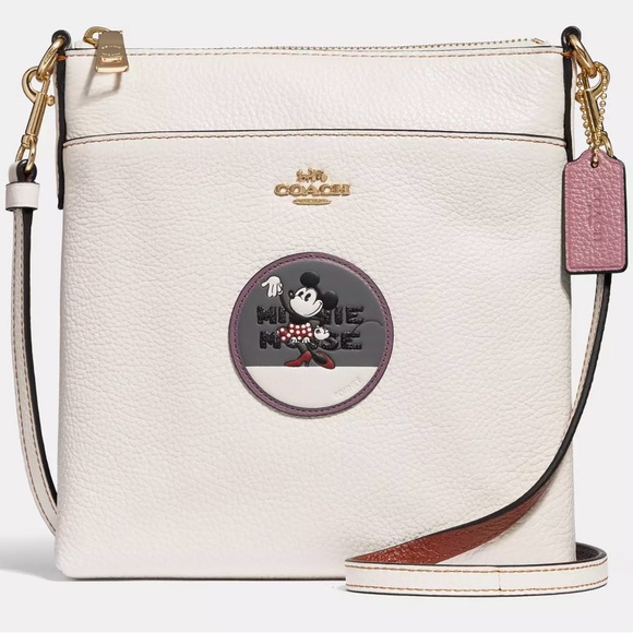 Coach Handbags - Coach Disney Minnie Mouse Genuine Leather Crossbody Messenger Bag “Kitt” EUC